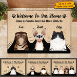 Custom Name Cat Family Home Decor - Personalized Doormat