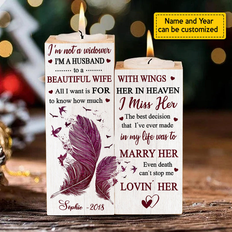 Custom Name Memorial Wife Gifts - Personalized Color Candle Holder