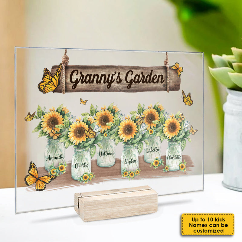 Custom Name Granny's Garden Gifts for Grandma - Personalized Acrylic Plaque