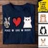 Peace Love Cat - Personalized Custom T-shirt