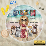 Custom Name Dog Mom Beach Gifts for Dog Lovers - Personalized Beach Towel