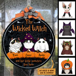 Custom Name Halloween Cat Family Decor - Personalized Wood Sign