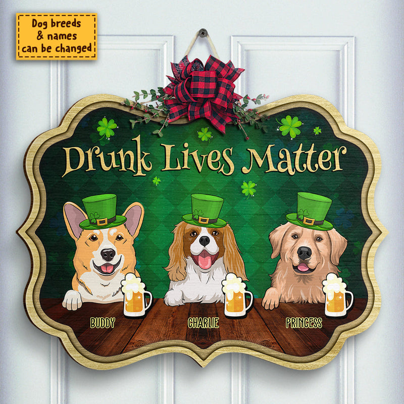 Happy Saint Patrick's Day - Gift For Dog Lovers, Personalized Shaped Wood Sign