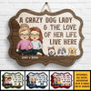 A Grumpy Dog Dad & His Love - Personalized Shaped Wood Sign - Gift For Couples, Husband Wife