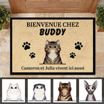Custom Name Cat Welcome Decor - Personalized Doormat