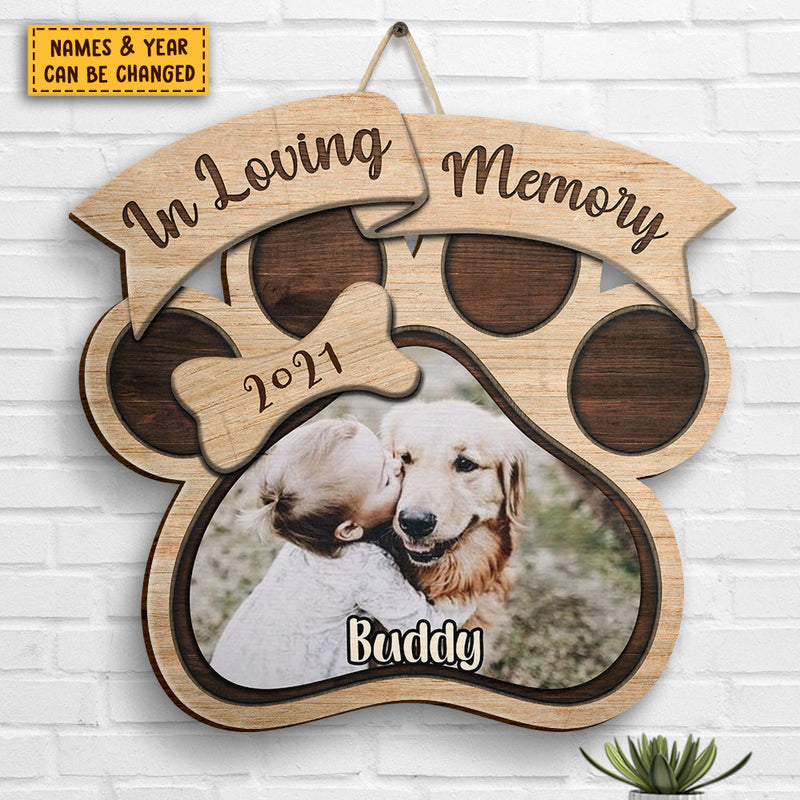 Custom Pet Photo Dog Memorial Decor - Personalized Wood Sign