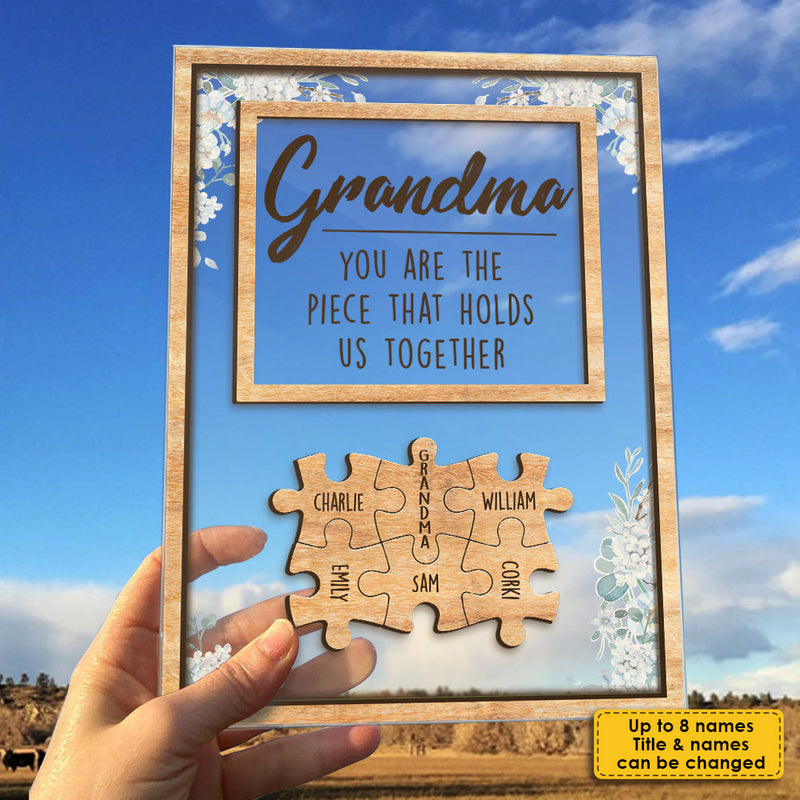 Custom Name Puzzle Piece Mom Gifts - Personalized Acrylic Plaque
