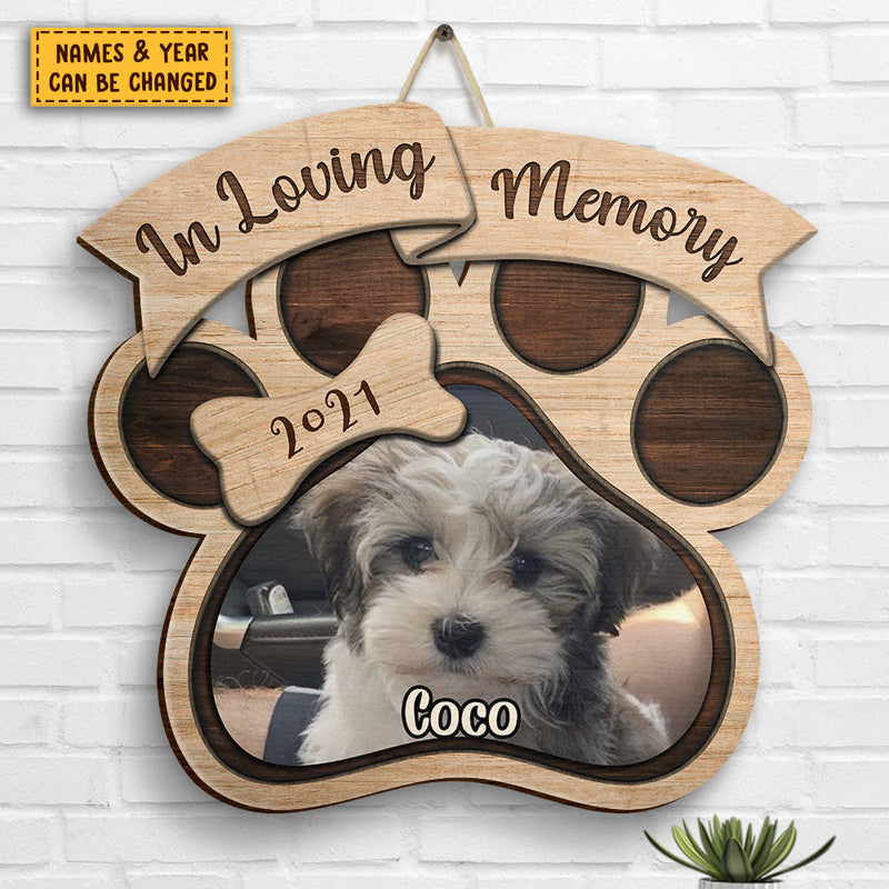 Custom Pet Photo Dog Memorial Decor - Personalized Wood Sign