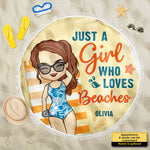 Custom Name Beach Lover Gifts for Women - Personalized Beach Towel
