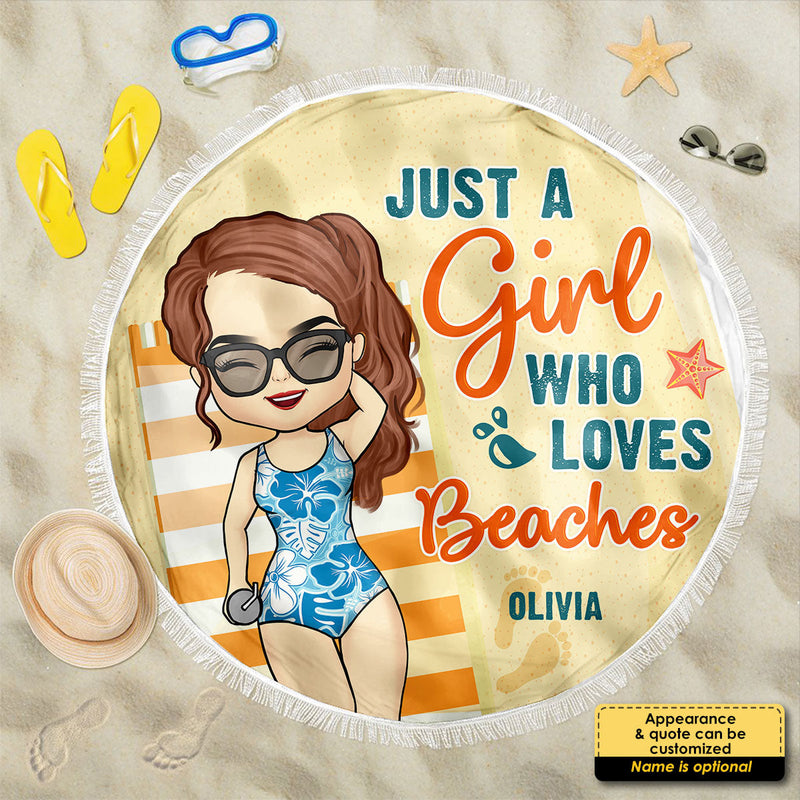 Custom Name Beach Lover Gifts for Women - Personalized Beach Towel