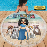 Custom Name Dog Mom Beach Gifts for Dog Lovers - Personalized Beach Towel