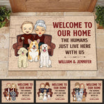 Custom Name Dog Family Welcome Decor - Personalized Doormat