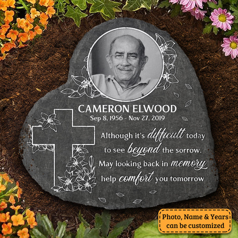 See Beyond The Sorrow - Personalized Memorial Stone, Human Grave Marker - Upload Image, Memorial Gift, Sympathy Gift