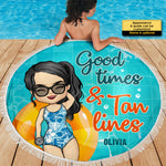 Custom Name Beach Lover Gifts for Women - Personalized Beach Towel