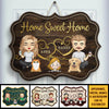 Our Home Sweet Home - Personalized Shaped Wood Sign - Gift For Couples, Gift For Pet Lovers