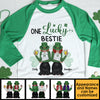 One Lucky Bestie - Gift For Besties, Personalized St. Patrick's Day Unisex Raglan Shirt