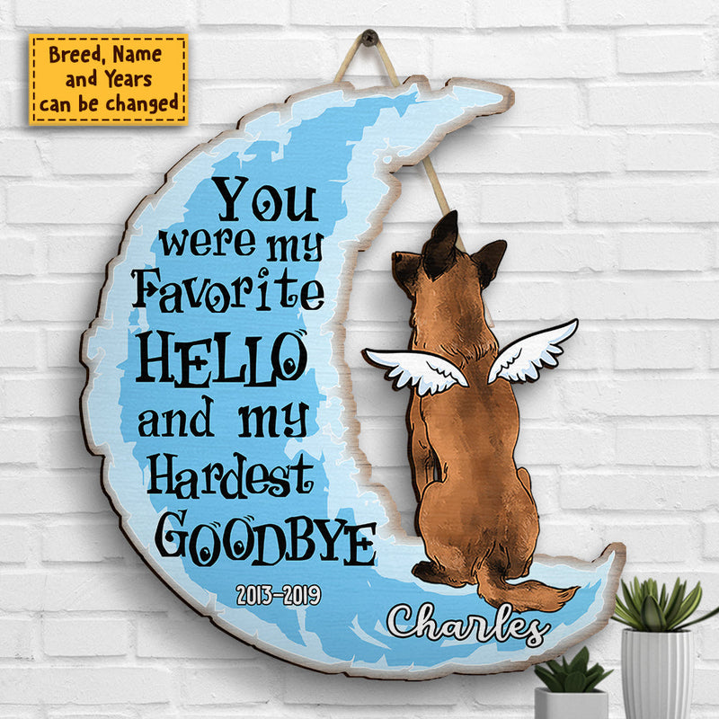 Custom Name Dog Memorial Decor - Personalized Wood Sign