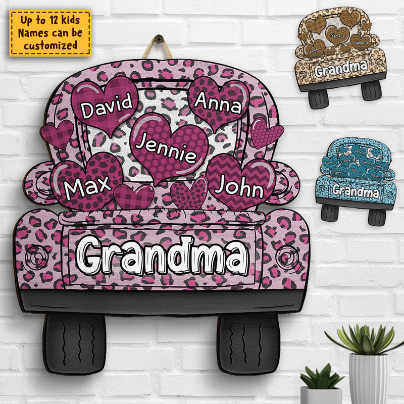 Custom Name Grandma Family Gifts - Personalized Wood Sign