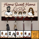 Custom Name Family Home Sweet Home Gifts - Personalized Key Holder