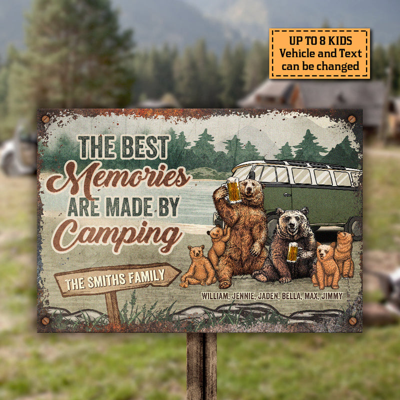 Custom Family Camping Memories Gifts - Personalized Metal Sign