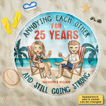 Custom Name 25th Anniversary Gifts for Couples - Personalized Beach Towel