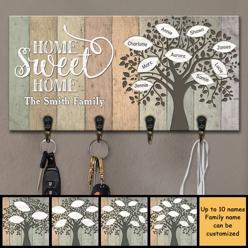 Custom Name Family Tree Home Decor - Personalized Key Holder