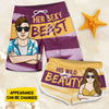 Her Sexy Beast, His Wild Beauty - Personalized Couple Beach Shorts - Gift For Couples, Husband Wife