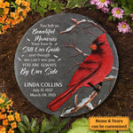 Custom Name Cardinal Memorial Garden Decor - Personalized Memorial Stone