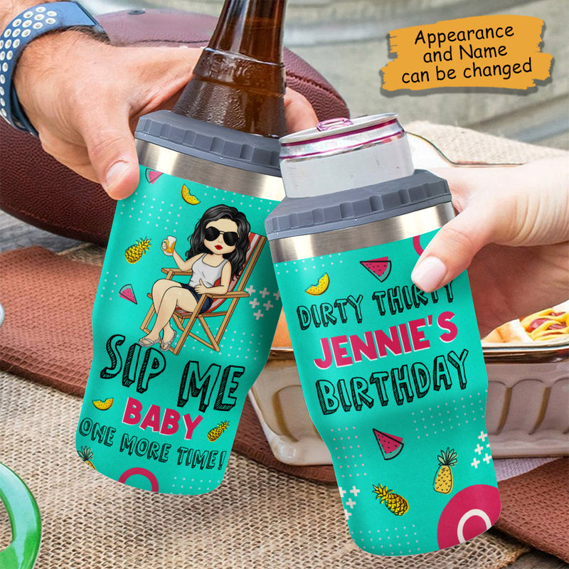 Sip Me Baby One More Time - Personalized Can Cooler - Gift For Bestie