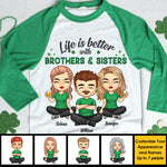 Custom Name Brothers and Sisters Gifts - Personalized Raglan Shirt