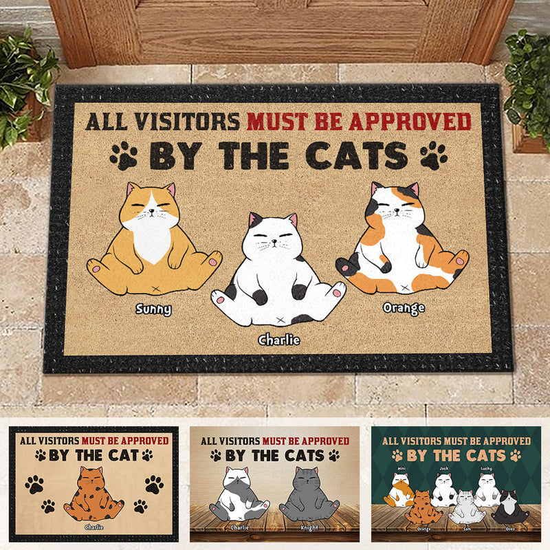 Custom Cat Name Funny Welcome Gifts for Cat Lovers - Personalized Doormat