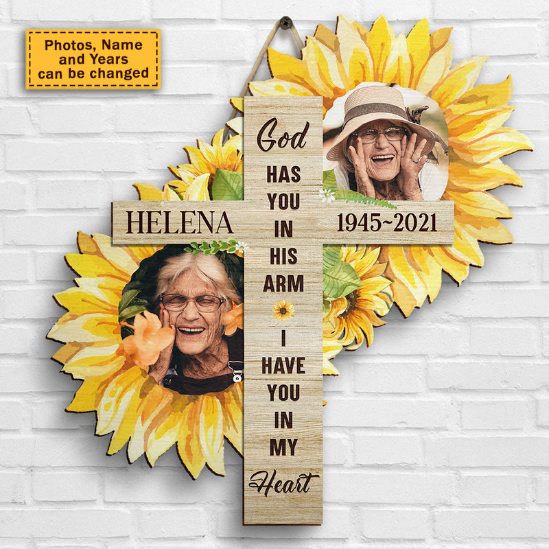 Custom Photo Sunflower Memorial Tribute - Personalized Wood Sign