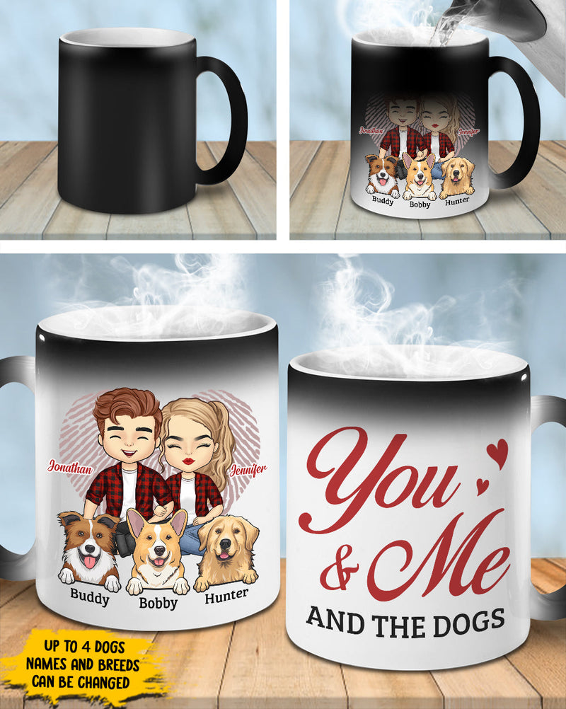 Custom Name Couple and Dog Gifts - Personalized Mugs