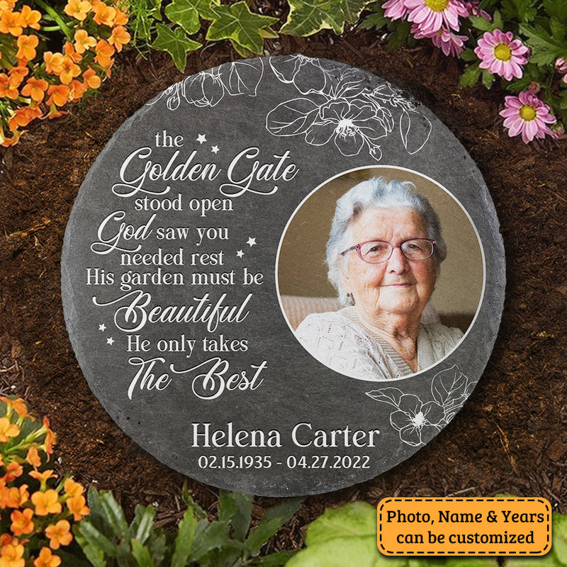 Custom Photo Memorial Garden Decor - Personalized Memorial Stone