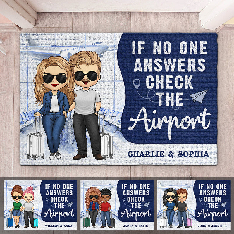 Custom Name Airport Travel Couple Gifts - Personalized Doormat