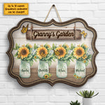 Custom Name Granny's Garden Family Gifts - Personalized Wood Sign