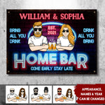 Custom Name Home Bar Gifts for Couples - Personalized Metal Sign