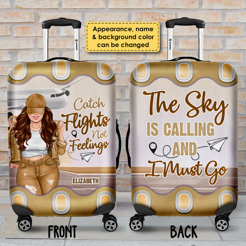 Custom Name Catch Flights Travel Gifts for Women - Personalized Luggage Cover