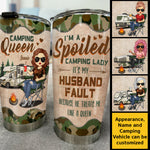 Custom Name Funny Camping Queen Gifts for Women - Personalized Tumbler