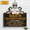 Dad's Workshop, Open 24 Hours - Gift For Dad, Grandpa - Personalized Shaped Wood Sign