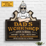 Custom Name Dad's Workshop Gifts for Dad - Personalized Wood Sign