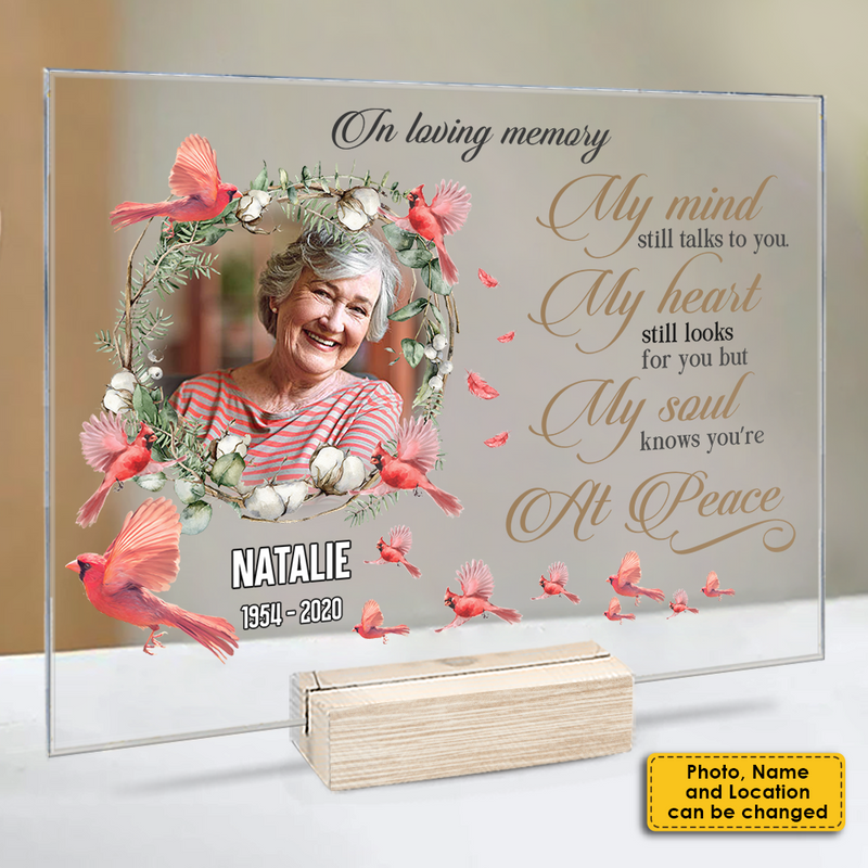 Custom Photo Hummingbird Memorial Decor - Personalized Acrylic Plaque