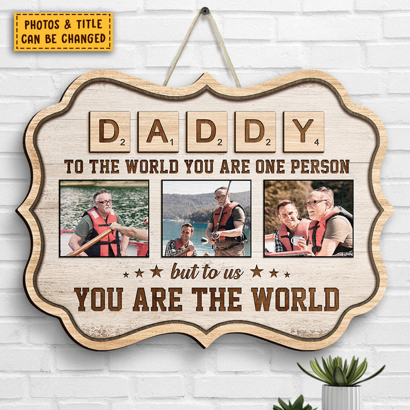 Custom Photo Daddy Gifts for Father - Personalized Wood Sign