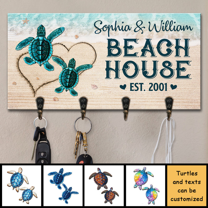Custom Name Beach House Gifts - Personalized Key Holder