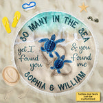 Custom Name Sea Turtle Couple Gifts - Personalized Beach Towel