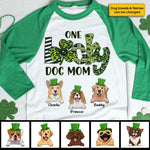 Custom Name Lucky Dog Mom St. Patrick's Day Gifts for Women - Personalized Raglan Shirt