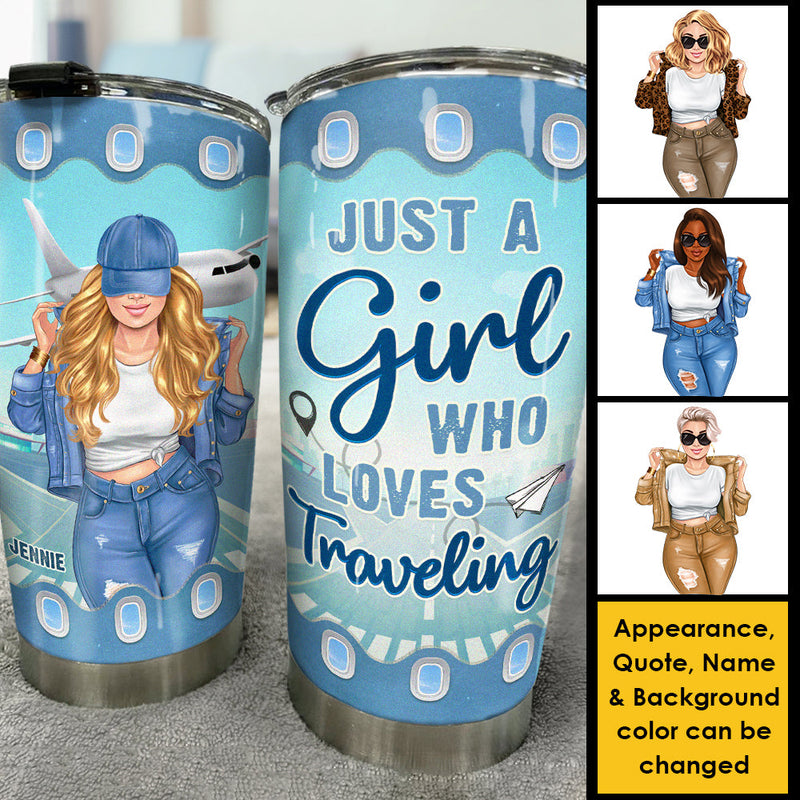 Custom Name Travel Lover Gifts for Women - Personalized Tumbler