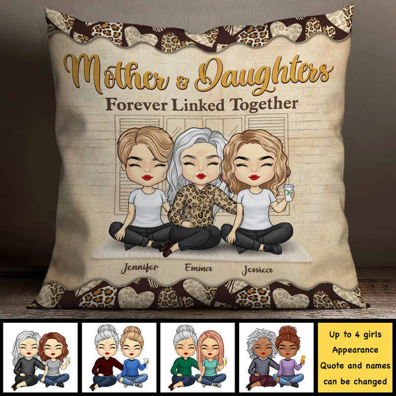 We Love You To The Moon And Back - Gift For Mom, Personalized Pillow (Insert Included)