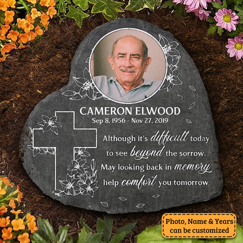 See Beyond The Sorrow - Personalized Memorial Stone, Human Grave Marker - Upload Image, Memorial Gift, Sympathy Gift