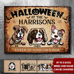 Custom Pet Name Halloween Dog Decor - Personalized Metal Sign